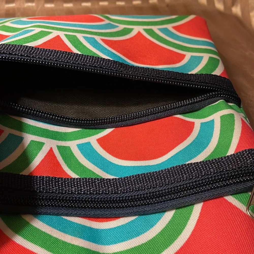 Girls small zipper bag. Adjustable strap, 3 zippered areas